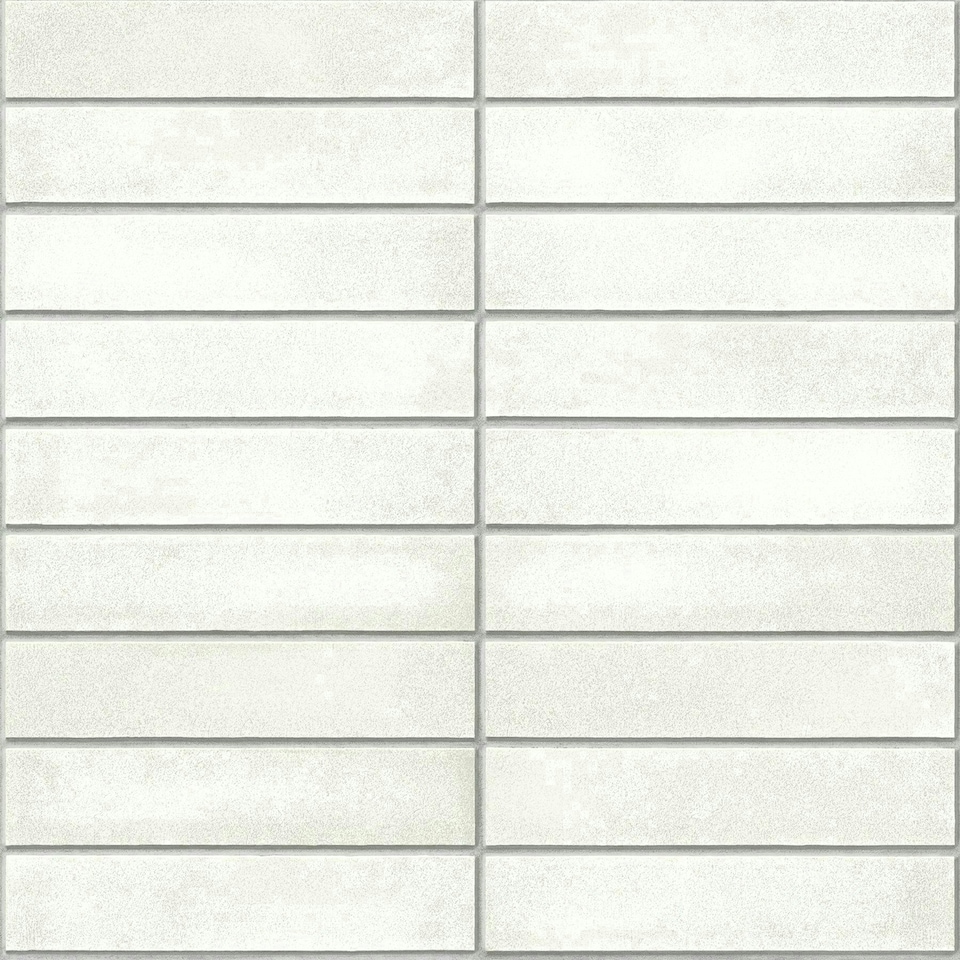 image 1 of NuWallpaper NU2238 Mid-Century Brick Peel & Stick Wallpaper, White Multi