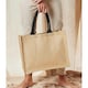 image 2 of Westford Mill Classic Jute Shopper Bag - Natural/Black - One Size White