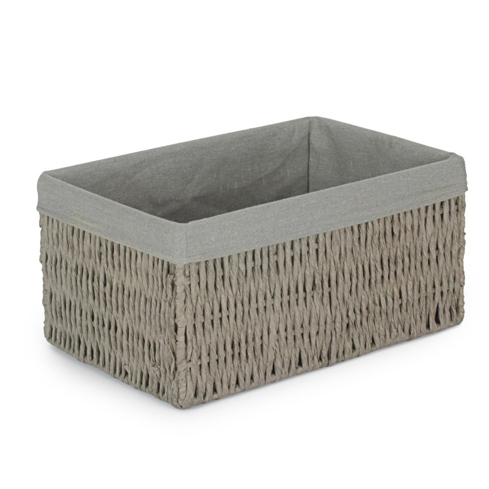image 1 of Extra Large Grey Paper Rope Storage Basket with Grey Cotton Lining | Grey | Grey | XL