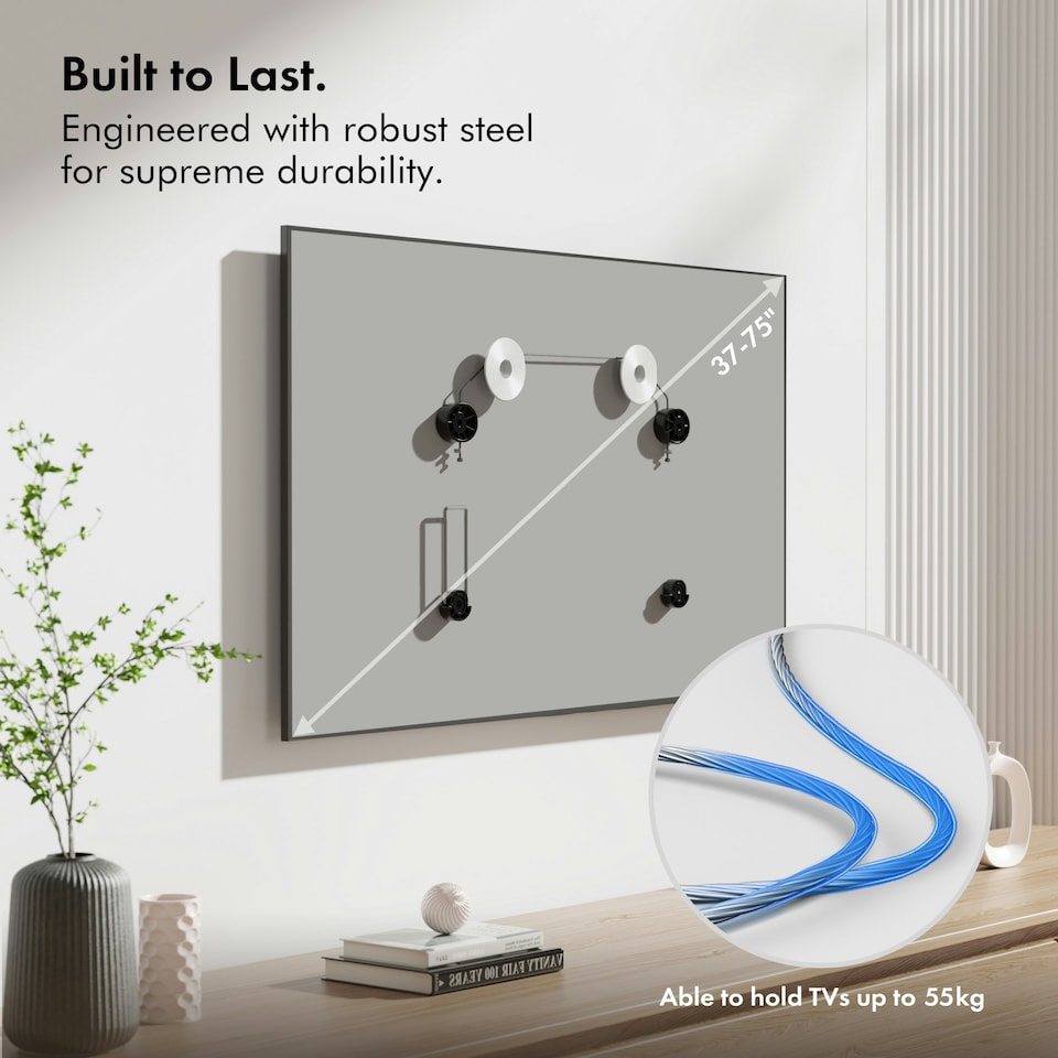 image 1 of VonHaus Picture Frame TV Wall Bracket for 37-75" Screens, 55kg Capacity