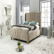 Artrek Marble Single Bed Frame - Oatmeal
