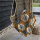 image 3 of Rust orange background with gray, navy blue and beige (Blanket)