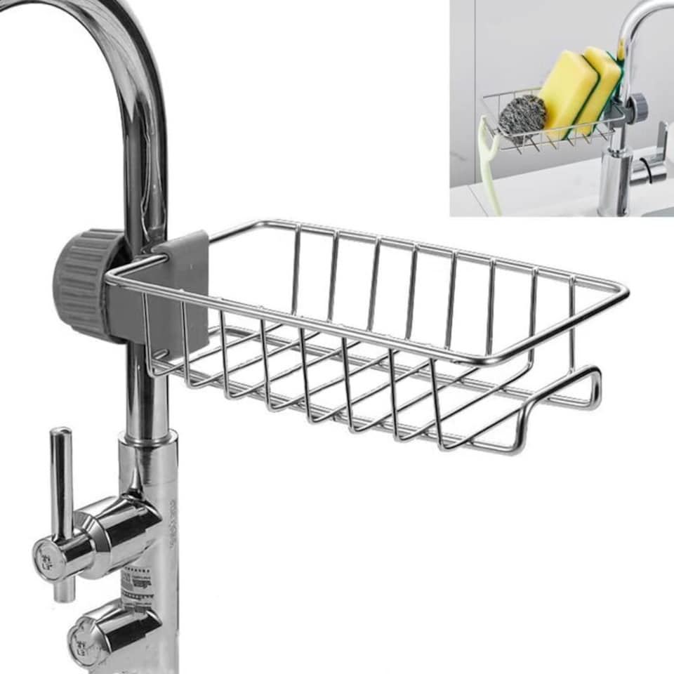 Storage Rack With Computer Pc sponge drainer, faucet storage rack, kitchen sink, bathroom, faucet ...