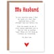 image 1 of Greeting Card Love Poem My Everything Husband Romantic Anniversary