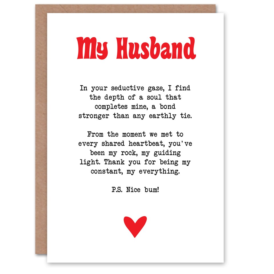 image 1 of Greeting Card Love Poem My Everything Husband Romantic Anniversary
