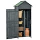 image 1 of Outsunny Wooden Garden Shed Outdoor Shelves Tool Storage Cabinet Grey