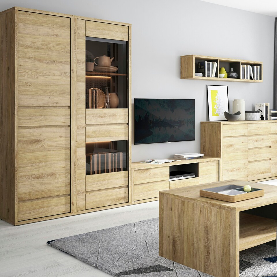 image 1 of Shetland 2 Door 2 Drawer Narrow Cabinet