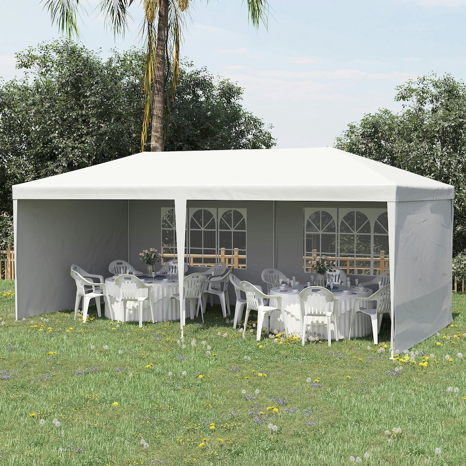 image 1 of Outsunny 6m x 3m Garden Gazebo Marquee Canopy Party Tent Canopy Patio Black