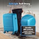 image 3 of Vonhaus Hard Shell Suitcase Set 3 Piece with TSA Lock | Blue | Teal