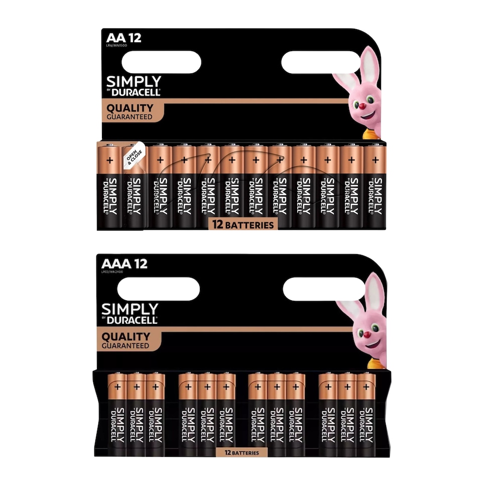 image 1 of Duracell Simply Power AA & AAA Alkaline Batteries, Pack of 24