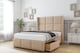 image 4 of Sloomy Beaumont Pebble Plush Divan Bed Base 2 Drawers Foot-End With 54 Inch Wingback Headboard & 12 Inch Matching Footboard | Brown | Pebble | Small Double | 1