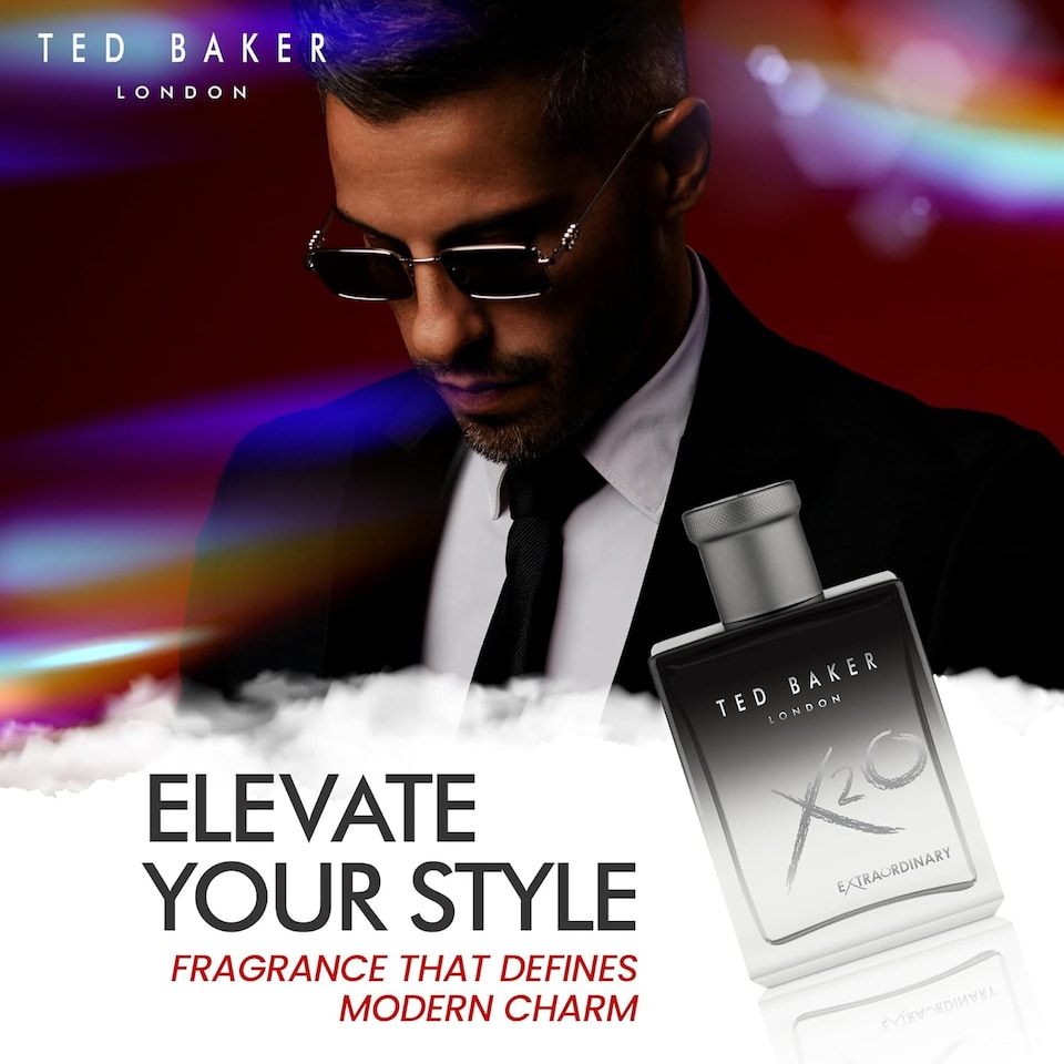 image 1 of Ted Baker X20 Men Eau de Toilette Perfume for Men, Oriental Fragrance Featuring Tangerine and Amber Notes, Spicy Pepper Finish, 100ml