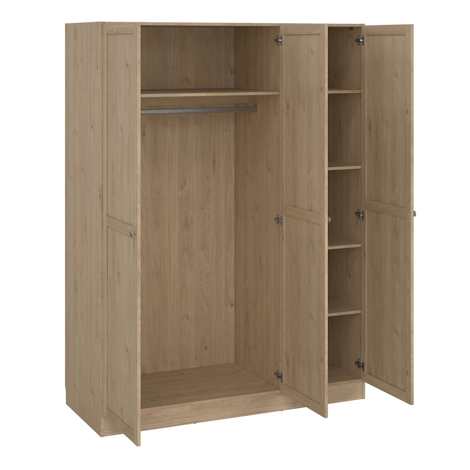 image 1 of Brande Wardrobe with 3 Frame Doors in Jackson Hickory Oak