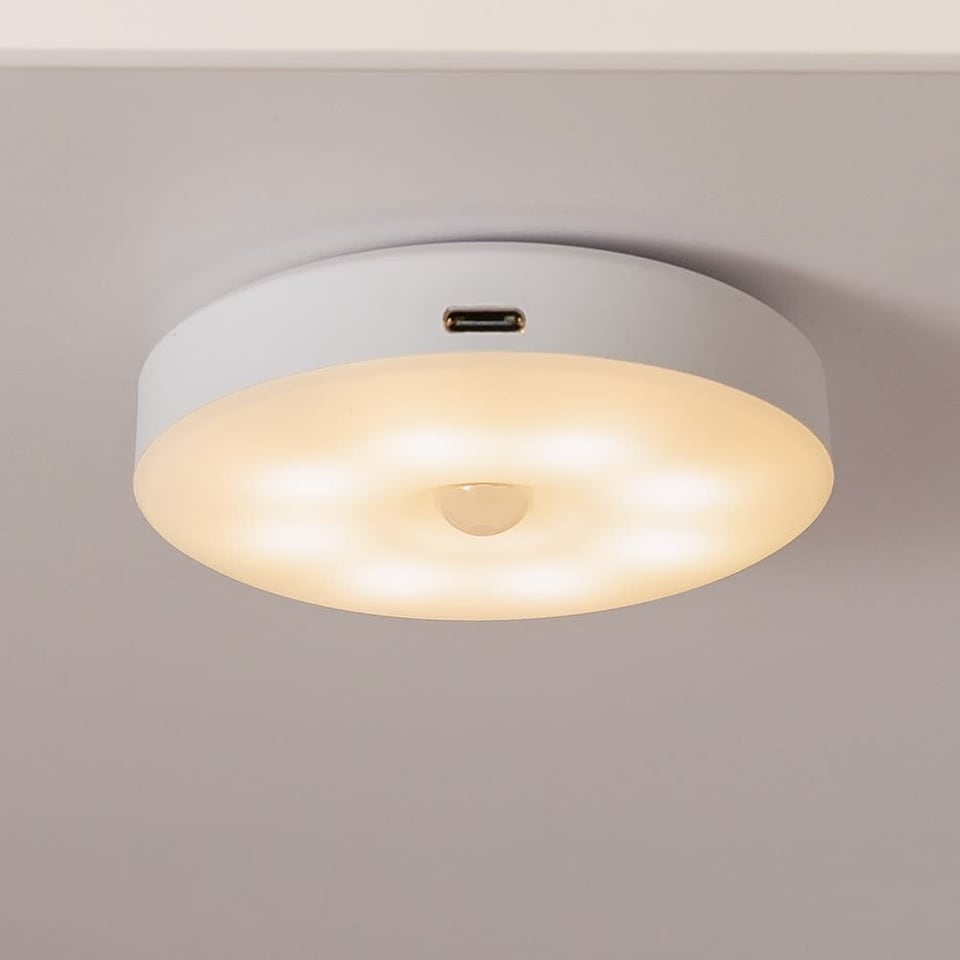 image 1 of ValueLights Horizon 6 Set Matte White Wall Light and Integrated LED 1W Warm White 3000K Bulb | White