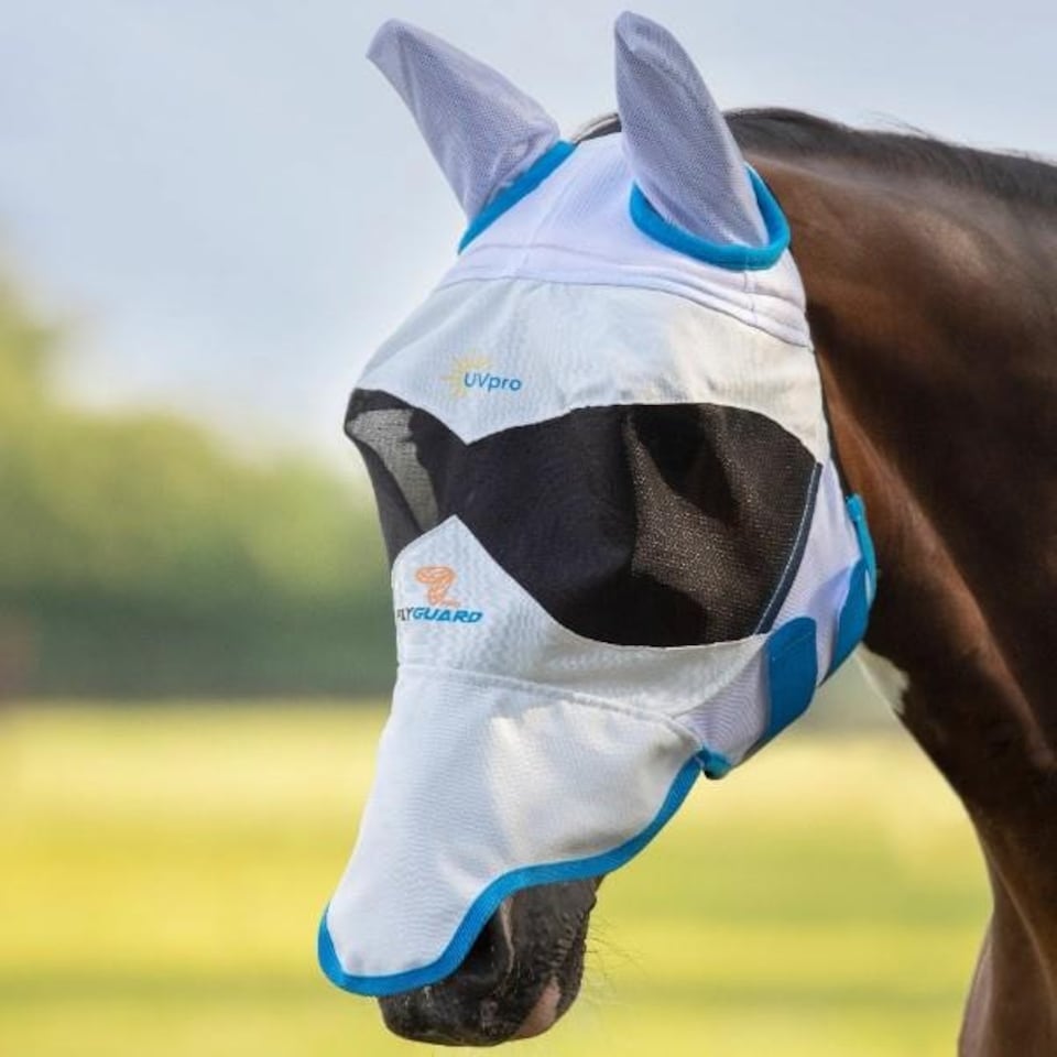 image 1 of Shires Ultra Pro Fly Mask White | Cob
