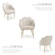 image 4 of Accent Chair Hellen - velvet cover, padded, extra-wide shell-shaped backrest | Cream | cream/gold | 2