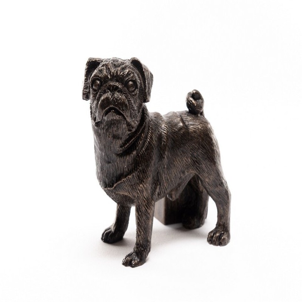 image 1 of Pug Plant Pot Feet - Set of 3 - L6.5 x W7.5 x H8 cm Brown