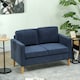 image 2 of HOMCOM 2 Seater Sofa with Storage, Compact Loveseat Sofa with Solid Wood Legs, Corduroy Small sofa Settee for Living Room, Bedroom, Home Office, 117 x 63 x 79cm, Blue | Blue | One Size