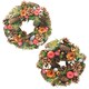image 2 of Christmas Wreath Festive Decoration with Jute Hanger Traditional Pinecone Decor | Multi | Autumn Orange | 25cm | 1
