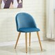 image 10 of Set of 6 Lucia Ergonomic Velvet Dining Chairs with Wooden Legs, Modern Upholstered Accent Chair Red | Rose