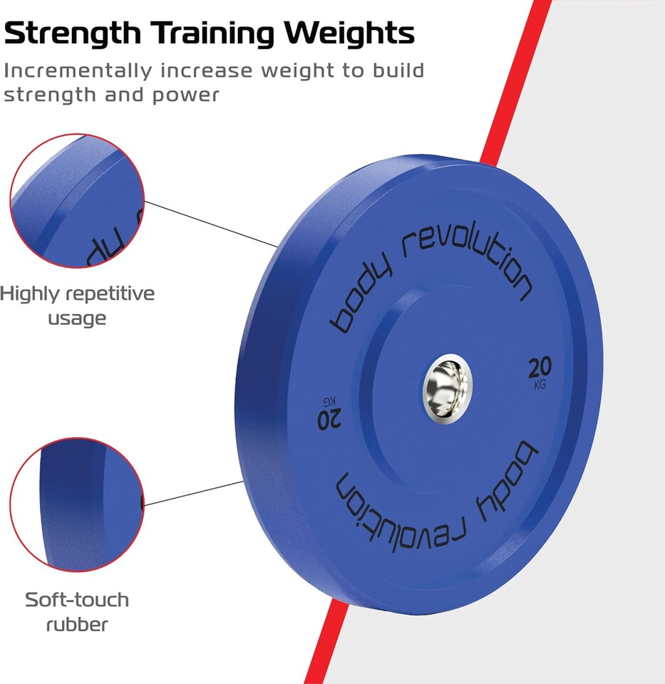 image 1 of Body Revolution Olympic Bumper Plates Colour 20kg pair