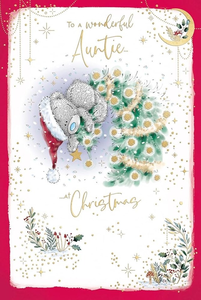 image 1 of Bear On Tree Auntie Christmas Card