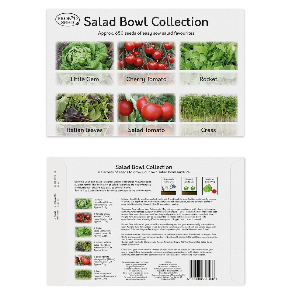 image 1 of Pronto Seed Vegetable Seeds Bumper Pack – 21 Popular Varieties, Over 1,700 Seeds for Growing Your Own Veg