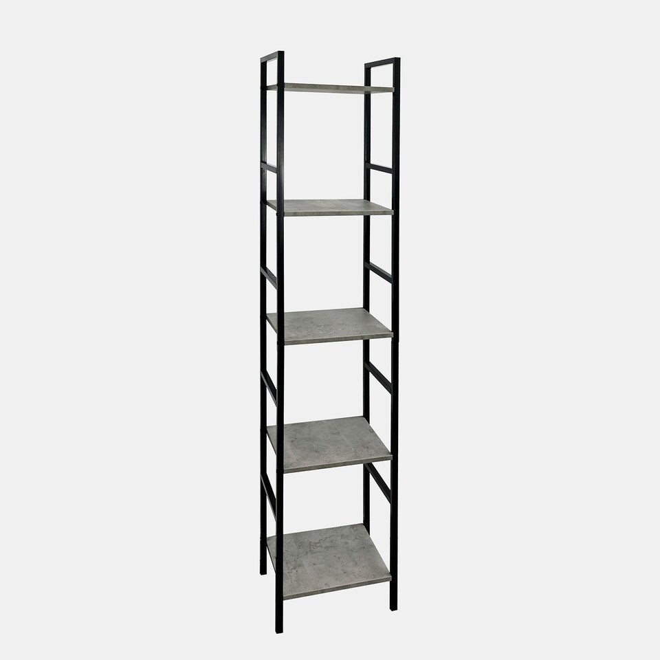 image 1 of OHS 5 Tier Modern Home Storage Organiser Shelving Display Unit Black | 5 Tier - 29.5 x 23.5 x 140cm