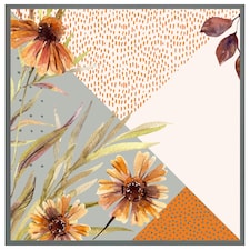 Autumn geometric shapes and flowers (Picture Frame) Grey | XS