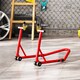 image 9 of HOMCOM Motorcycle Rear Wheel Stand, 544 kg Capacity Heavy Duty Steel Motorbike Motorcycle Paddock Stand Lift with Adjustable U + L Forks, Wheels, Non-Slip Pads for Workshop Garage Repair, Red