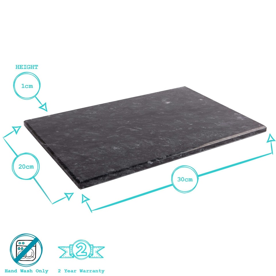 image 1 of Argon Tableware Marble Rectangle Chopping Board - 30cm x 20cm - Black Black