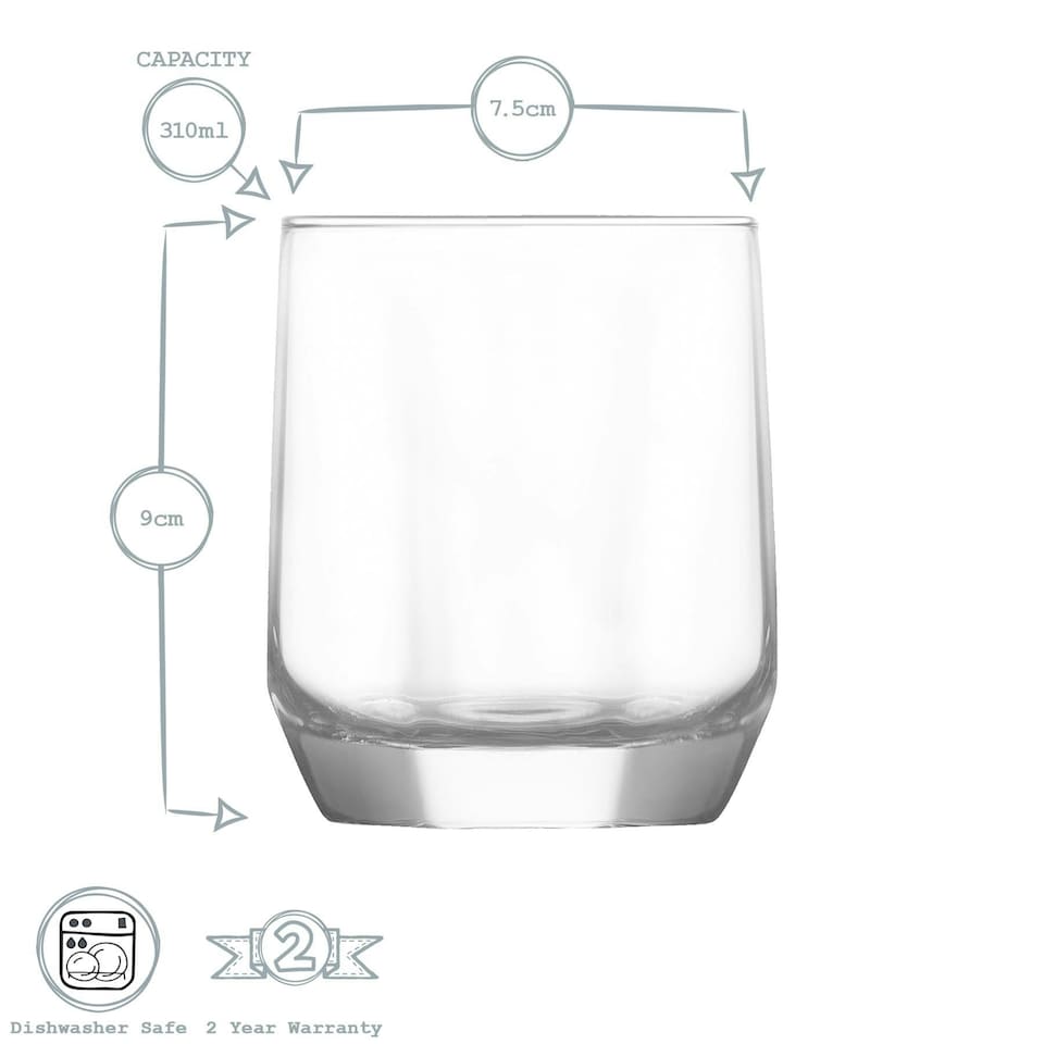 image 1 of LAV 12 Piece Diamond Glassware Set - - Clear Clear