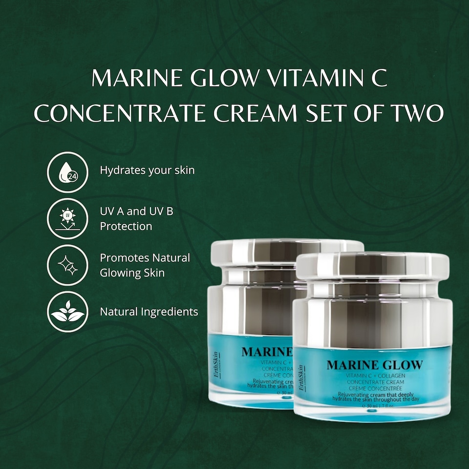 image 1 of 2X Erth Skin London Marine Glow Vitamin C Concentrate Cream 50ml