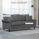 image 4 of HOMCOM Fabric Sofa 3 Seater Sofa for Living Room w/ Throw Pillow Grey