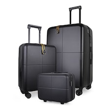 3 Piece Suitcase Set | Vanity Case + Cabin + Expandable Large Luggage