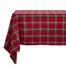 Homescapes Red Prince Edward Tartan Christmas Tablecloth - 137 x 178 cm | Red | 137cm x 178cm (54" x 70")