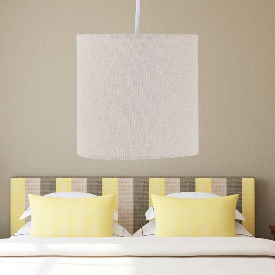 image 1 of Natural Linen 15.5cm Table Lamp Shade | Brown | Small | 1