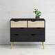 image 5 of Oslo Chest of 4 Drawers in Black and Oak
