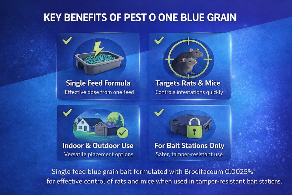 image 1 of Rat & Mouse Poison Grain Bait – 150g, 3 x 50g Brodifacoum Sachets