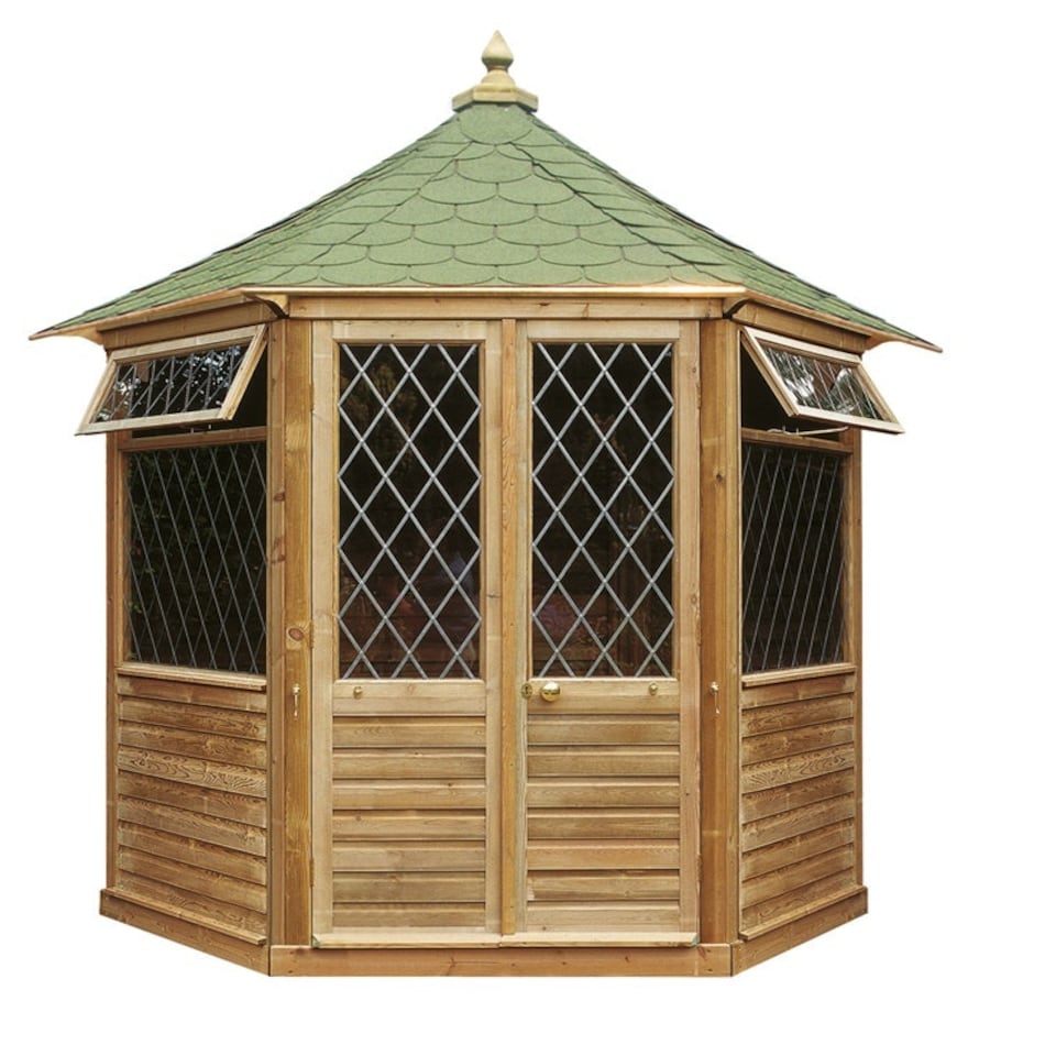 image 1 of Georgian Medium Summerhouse - Pressure Treated Timber - L240 x W240 x H295 cm Brown