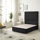 image 1 of Sunburst Divan Bed with 54'' Floor Standing Headboard Plush Velvet | Black | Black