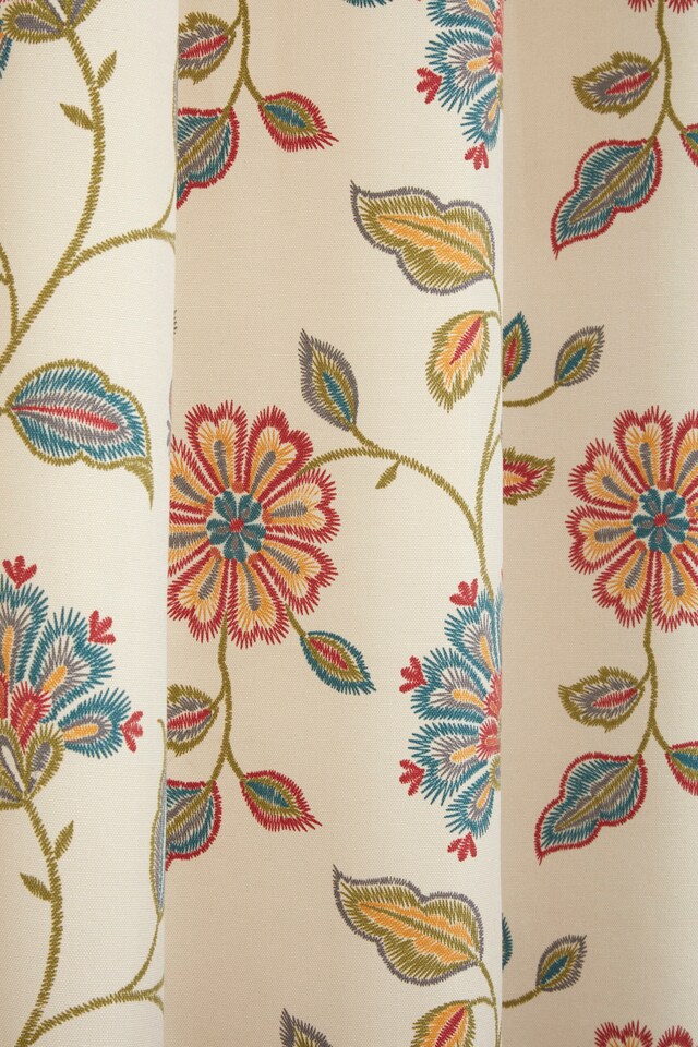 image 1 of Shelley - Fully Lined Floral Curtains - Eyelet - Polycotton (Multi, 90'' x 90'' - 229cm x 229cm (Pair))