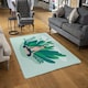 image 2 of Woman Meditating (Rug) Green | XL