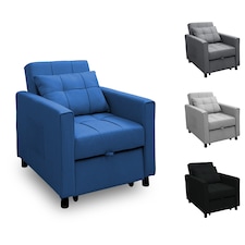 Alivio 3 in 1 Convertible Sofa Bed with Adjustable Backrest and Pull Out Sleeper (Blue)