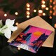 image 4 of City Street Autumn Pink Sunset Sky Cityscape Birthday Greeting Card