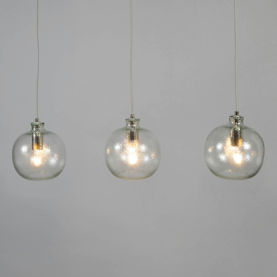 image 1 of BHS Alfie Bobble Glass 3 Light Pendant Bar, Clear
