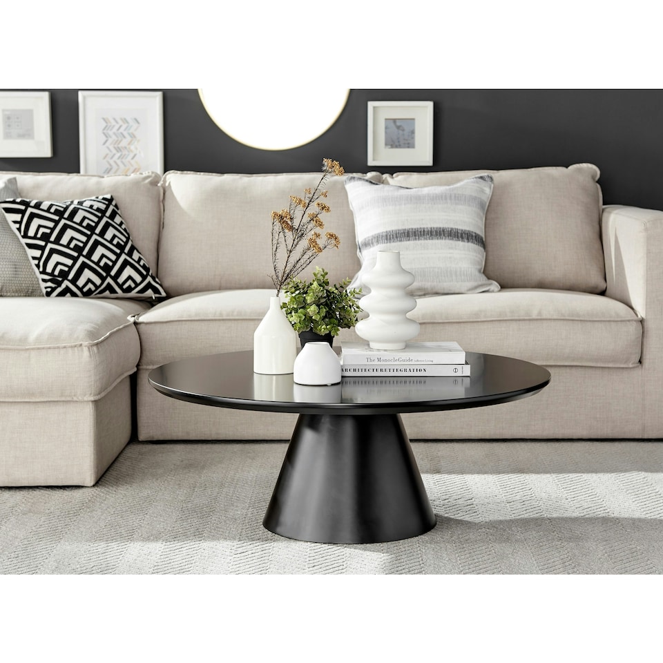 image 1 of Furniturebox Palma Round Black Coffee Table