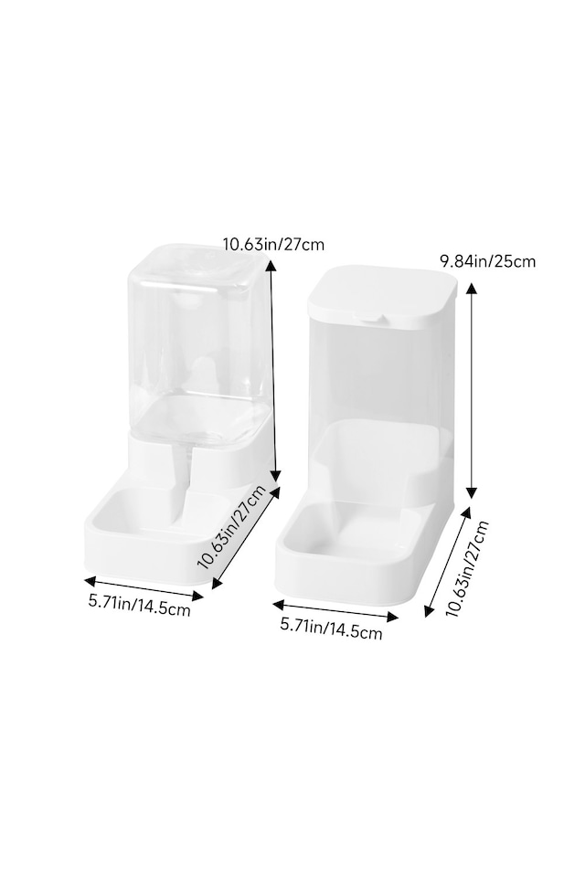 image 1 of Living and Home Pet Feeder & Water Dispenser Set - White | White