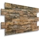 image 1 of NOVECRAFTO 3D Wall Panels – 6 PVC Sheets, Covers 2.76 sqm (29.76 sq ft), 96x48cm Each – Rustic Tan Brickwork Effect Cladding, Moisture Resistant