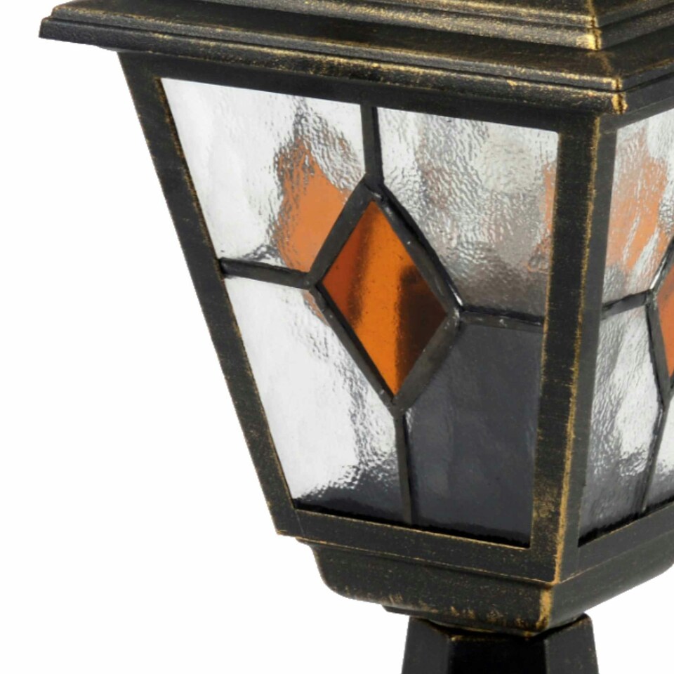 image 1 of Morecambe - Black with Brushed Gold IP44 Post Light Black | Clear